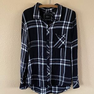 RAILS Hunter Plaid Flannel Shirt Black White M